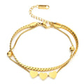 Wholesale New Trend Design No Fade Women Titanium Steel 18k Gold Plated Multi-Layer Heart Bracelet