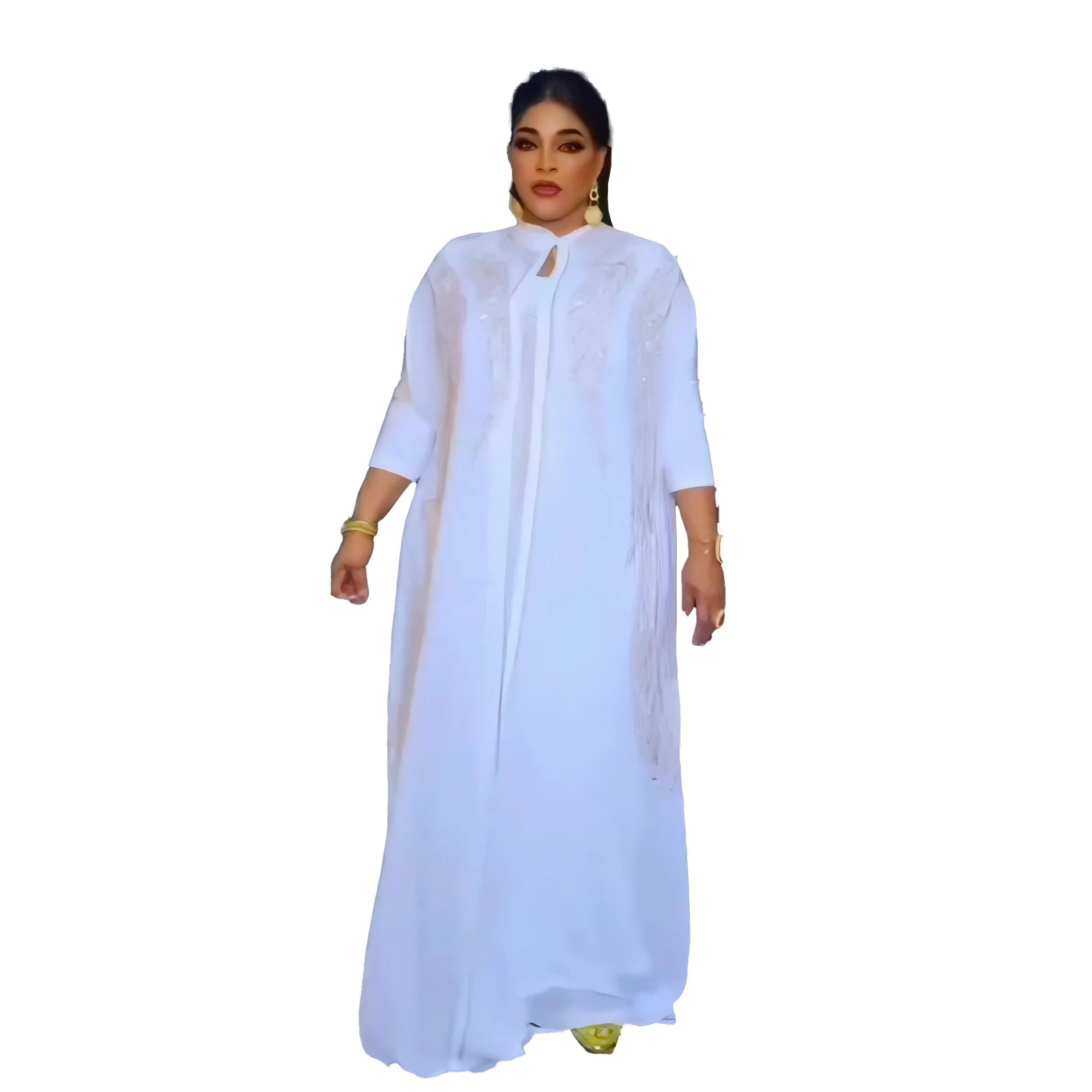 Elegant Turkish Design Luxurious African Women's Clothing Plus Size Two-Piece Boubou Dresses