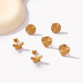 Wholesale 18K Gold Plated Heart Butterfly Round Ear Stud Earrings Minimalist Fashion Stainless Steel Italian Jewelry for Women