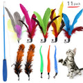 New Arrival Assorted Replaceable Accessories Refills Feather Teaser Cat Wand Toy Set Sustainable Plastic Material