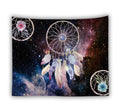 Psychedelic Moon Dreamcatcher Feather Eco-Friendly Knitting Hippie Large Bohemian Portrait Tapestry Wall Cloth Carpet Ceiling
