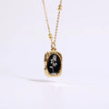High Polished Ins Hot Popular 18K Gold Plated Stainless Steel Magic Mirror Rose Flower Fashion Jewelry Women Pendant Necklace