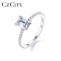CZCITY Gra Certified Moissanite Wedding Engagement Eternity Silver 1Ct With Stone Diamond Ring Woman