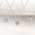 In Stock VVS1 Moissanite Pendant Necklace 1CT 14K White Gold Plated 925 Silver Chain GRA Certified Romantic Women's Necklace
