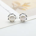 Wholesale Sterling S925 Silver Pearl Earring Genuine Silver Pearl Earrings Fine Jewelry