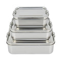 600ml 850ml 1200ml 1400ml Leakproof Metal Food Container With Lids Stainless Steel Bento Kids Lunch Box