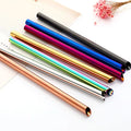 250*12mm Custom Logo Stainless Steel Straw Reusable Metal Boba Straw With Pouch