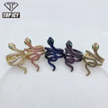 Snake Shape Diamond Ring Adjustable Fashion Jewelry Rings for Women Brass 18K Gold Plated 5A CZ Mens Rings