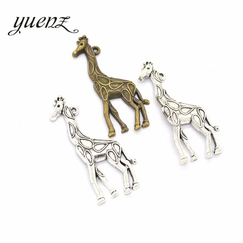 YuenZ Antique Style Big Giraffe Charms Metal Pendants for Jewelry Making Necklace Jewelry Handmade 53*21mm D921