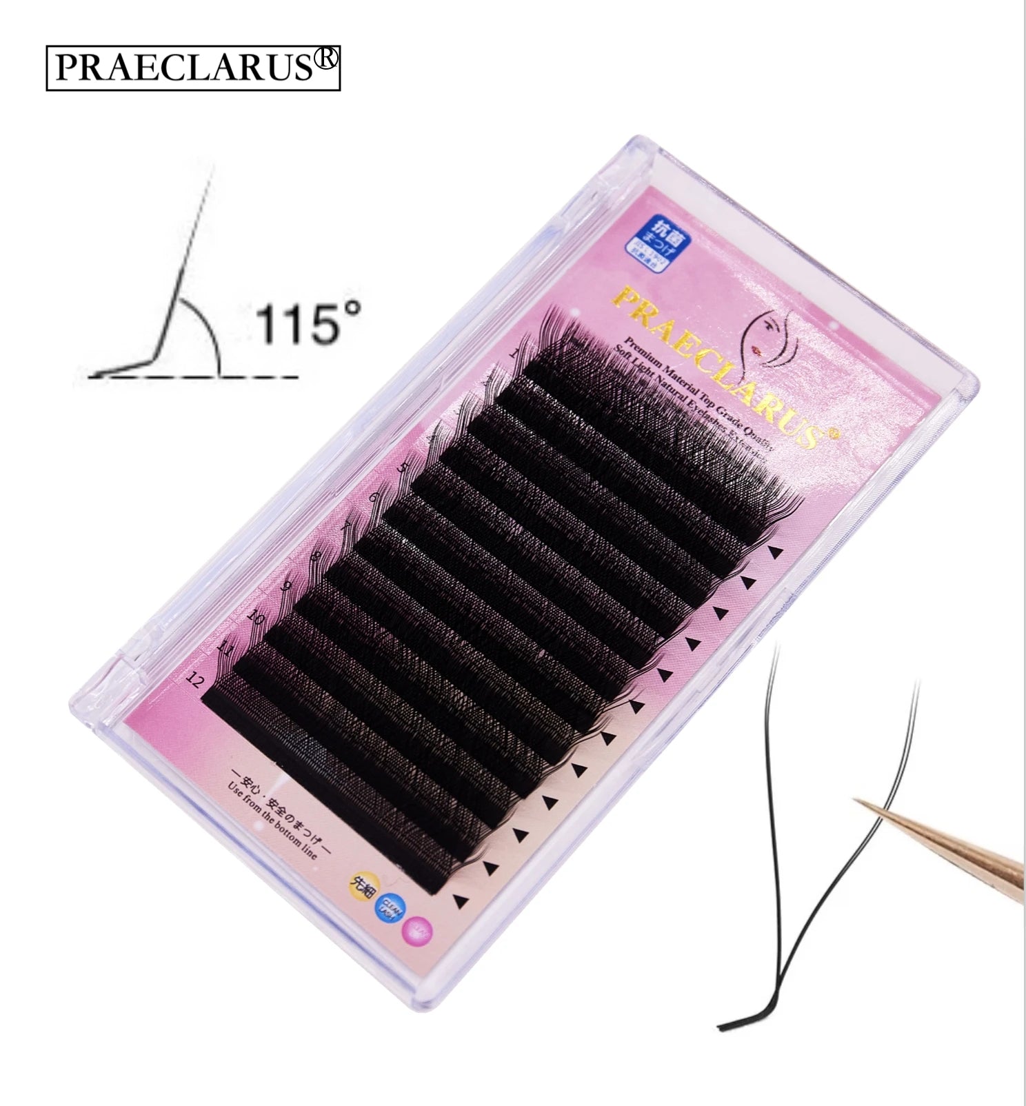 PRAECLARUS Black Eyelashes Natural Long YY Lash Tray Faux Mink D Dd Curl Mink Hand Made Wholesale 0.05 0.07 Eyelash Extension