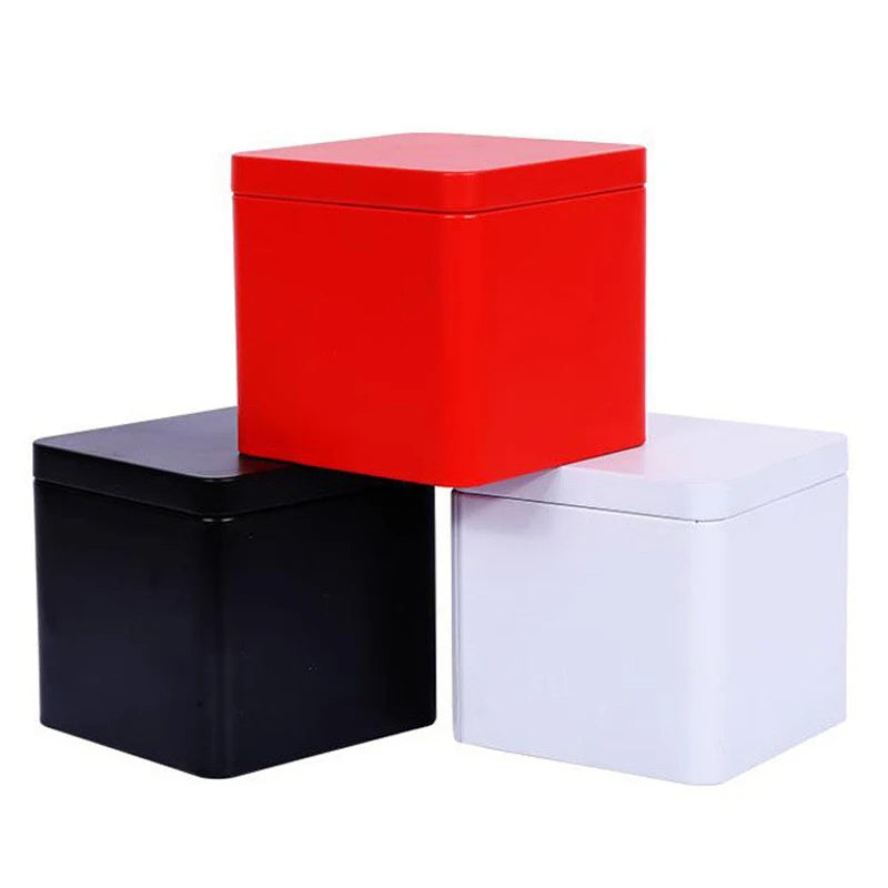 Square Metal Tin Box for Tea Coffee Chocolate Mints Cookies Baking & Cake Customizable Round Metal Boxes for Food Packaging