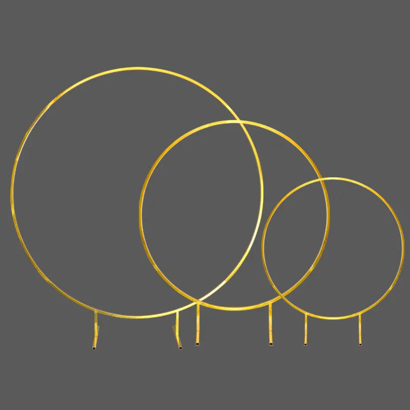 B0528 Floral Wedding Arch Decoration Stand Arch Decorative Flowers Round Metal Gold Party Flower Arch for Party Decoration