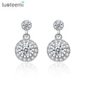 LUOTEEMI Fashion Unique Platinum Plate 3A Cubic Zircon Round Women Small Cute Earrings for Girls