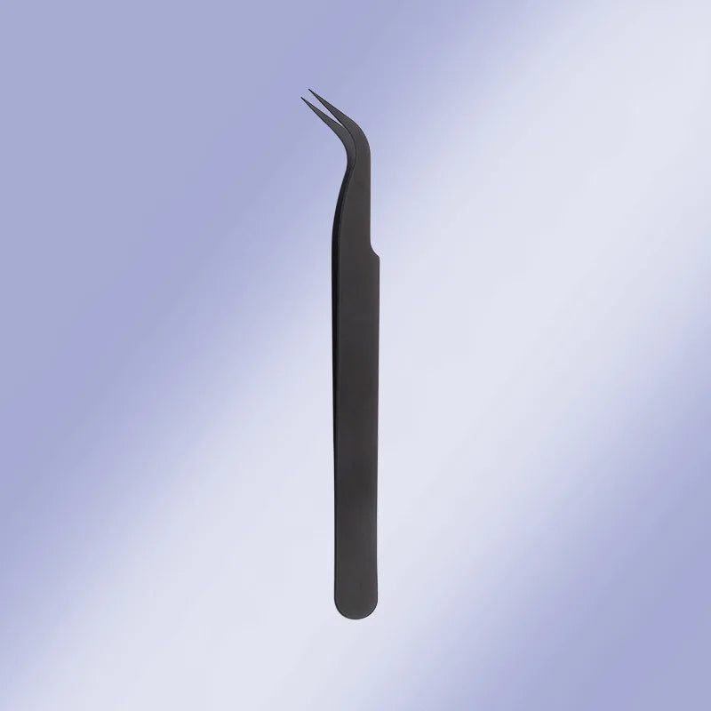 Wholesale Professional Luxury Stainless Steel False Eyelash Tweezers Slanted Multifunctional Hand-held Clip Applicator 10mm