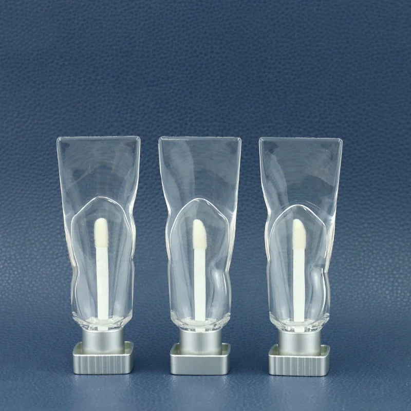 Private Label Unique Design 4ml Clear Plastic Lip Gloss Container Toothpaste Shaped Squeeze Tube for Cosmetics