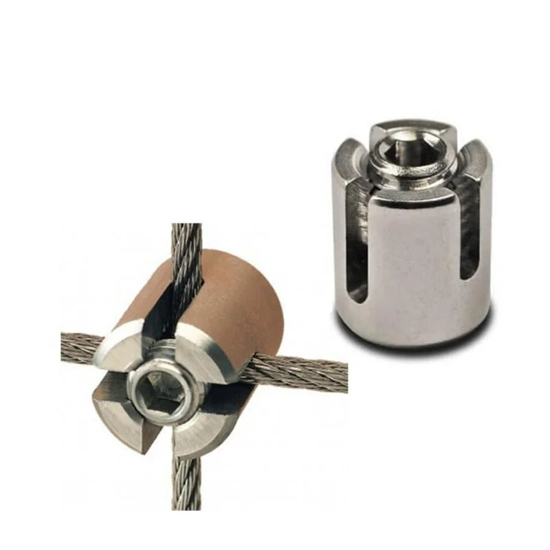 Stainless Steel Cross Groove Chuck Fixed Wire Rope Connection of Green Wall Stainless Steel Chuck Plant Rack Fixation
