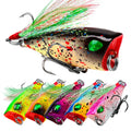 NEWMAJOR 4.3cm 4g Plastic Floating Popper Bait with Treble Hook Hard Fishing Lure