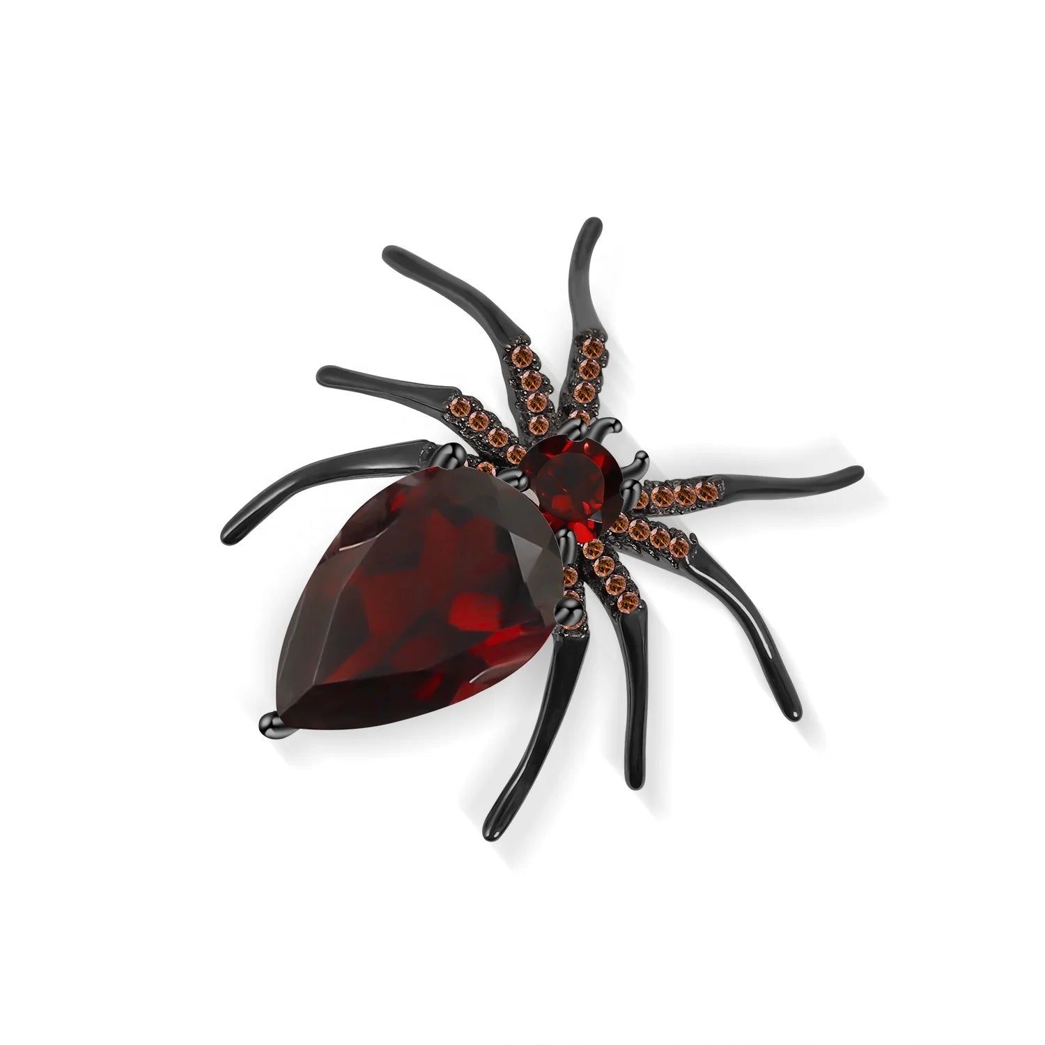 Abiding Natrual Garnet Animal Gemstone Vintage Silver Brooch 925 Sterling Silver Brooch Jewelry Women
