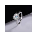 Brilliant Four-claw Flower Moissanite S925 Sterling Silver Ring Engagement Proposal Fashion Jewelry