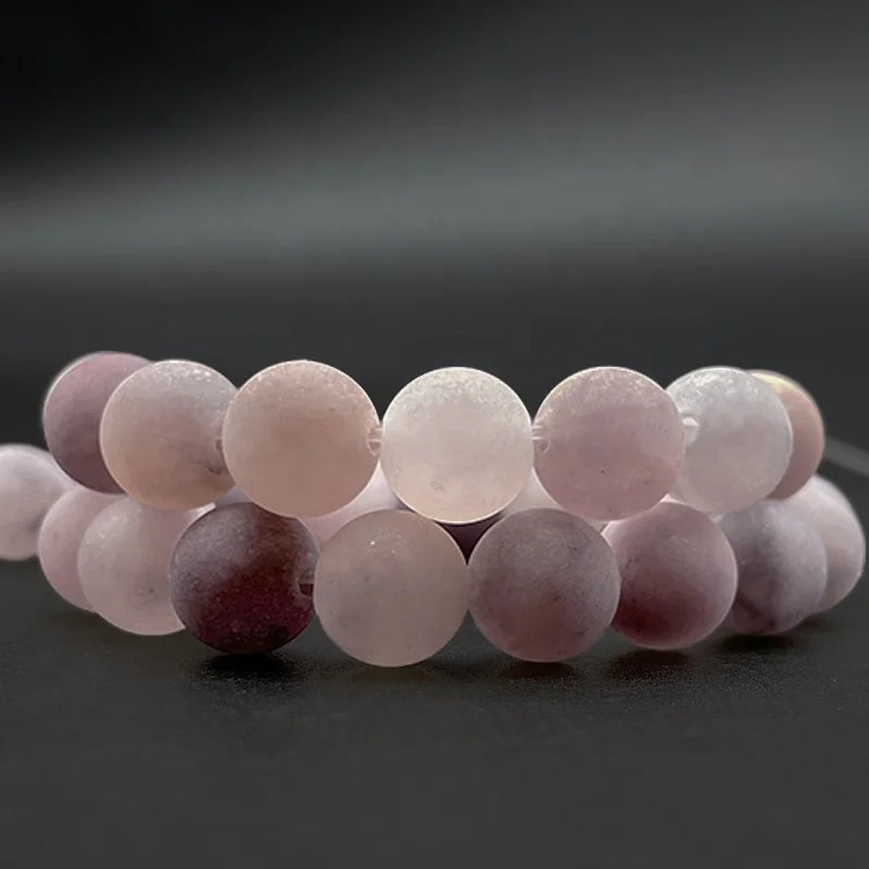 Natural Purple Berry Quartzite Beads Matte Gemstone Round Loose Beads for Jewelry Making Stone Beads