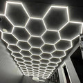 Commercial System Honeycomb Led Garage Lights Grid Hexagon Light Lamp for Car Detailing Shop