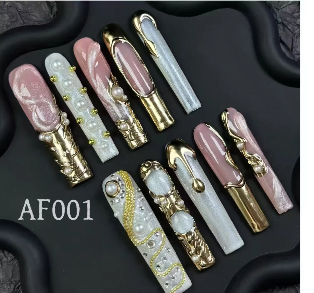 Pretty  Shiny Glitter Material ABS  Handmade Decorations Press on Nails With Multi Colors
