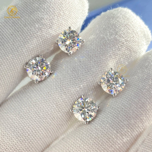 0.5CT & 1CT 10K 14K White Gold VS1 IGI Lab Diamond Stud Earrings Brilliant Cut Screw Back Fine Jewelry Earrings