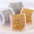 Wholesale 5Meter/roll DIY Gold Plated Stainless Steel Cable Chain Necklace 1.2mm 1.5mm Round Bead Jewelry Making Accessories