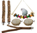 Sturdy Bird Toy Stand Funny Interactive Wooden Perch Jump Platform Prickly Ash Wood Bite-Resistant Pet Toy