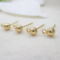 24K Gold Plating Stud Earring Jewelry Findings Drop Earring HookDIY Earrings Accessoriescopper With Ball
