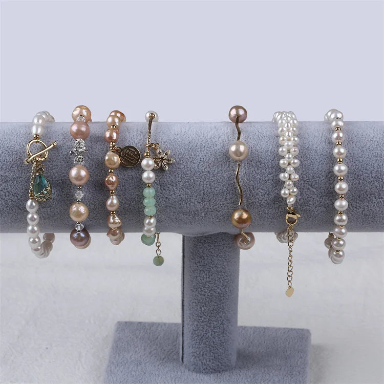 Zhuji Handmade 4-5mm Potato Natural Freshwater Pearl Bracelet for Women