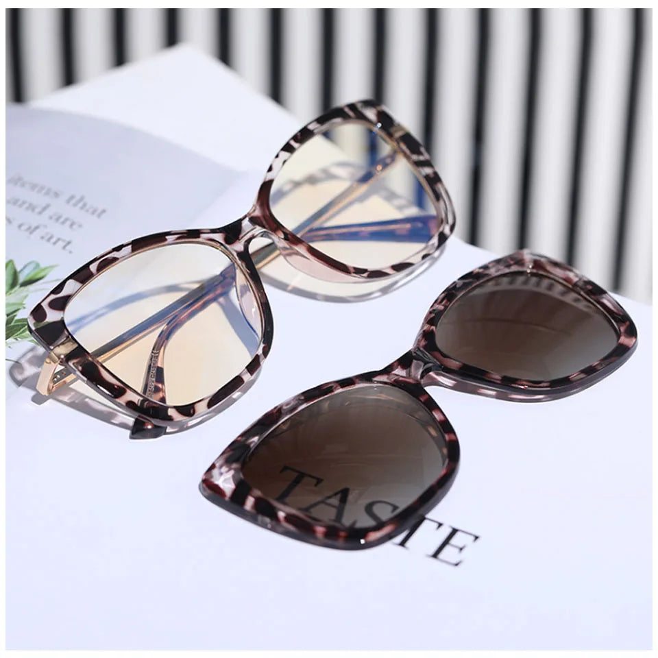 95857 Hot Selling Polarized Sunglasses Women Fashion Clip on Sunglasses Ladies Anti Blue Light Glasses