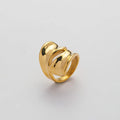 Custom Hip Hop Tarnish Free 18K Stainless Steel Gold Plated Waterproof Jewelry Geometric Irregular Chunky Ring YF2683