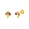 Gold-plated Mushroom Earrings Diamond Color Creative Personality Earrings