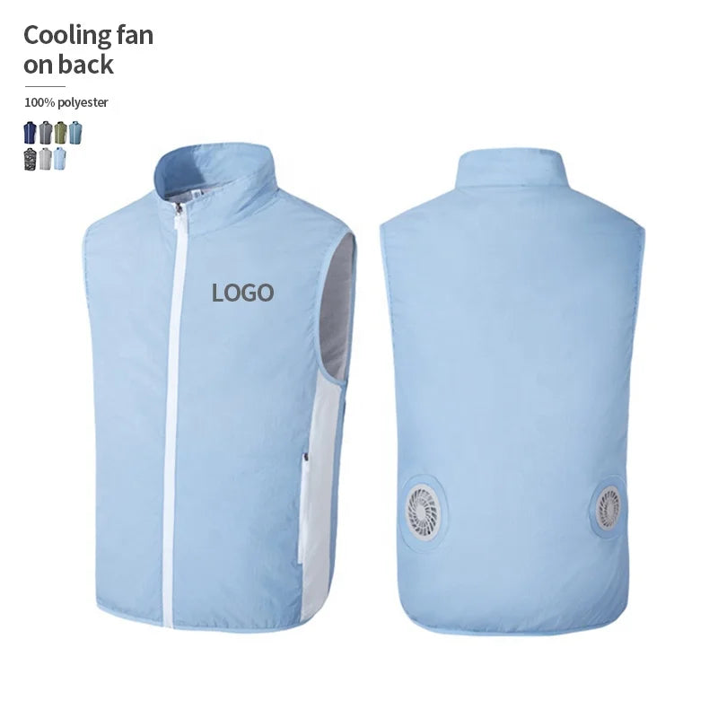 Custom Outdoor Work Electric Charging Wireless air Cooling Vests With Fan
