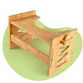 Bamboo Toilet Stool Bathroom Squat Poop Stool for Adults Multi-Height & Angle Adjustable Wood Chair Step Stool