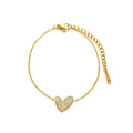 New Arrival 18K Gold Plated Stainless Steel Jewelry Set Cubic Zirconia Heart Shape Pendant Necklace and Bracelets for Women