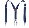 New Style Mens Y Shape 4 Clips Navy Blue Adjustable Suspenders Formal Adjustable Braces Belt