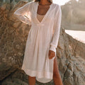 One Size Fits All Pullover Sunscreen Beach Coat Beach Resort Bikini Overlay With Women's Swimsuit Cover up