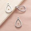 Hot Selling Stainless Steel Droplet Shaped Inlaid Mustard Seed Wish Seed DIY Customizable Pendant Accessoryin Europe and America