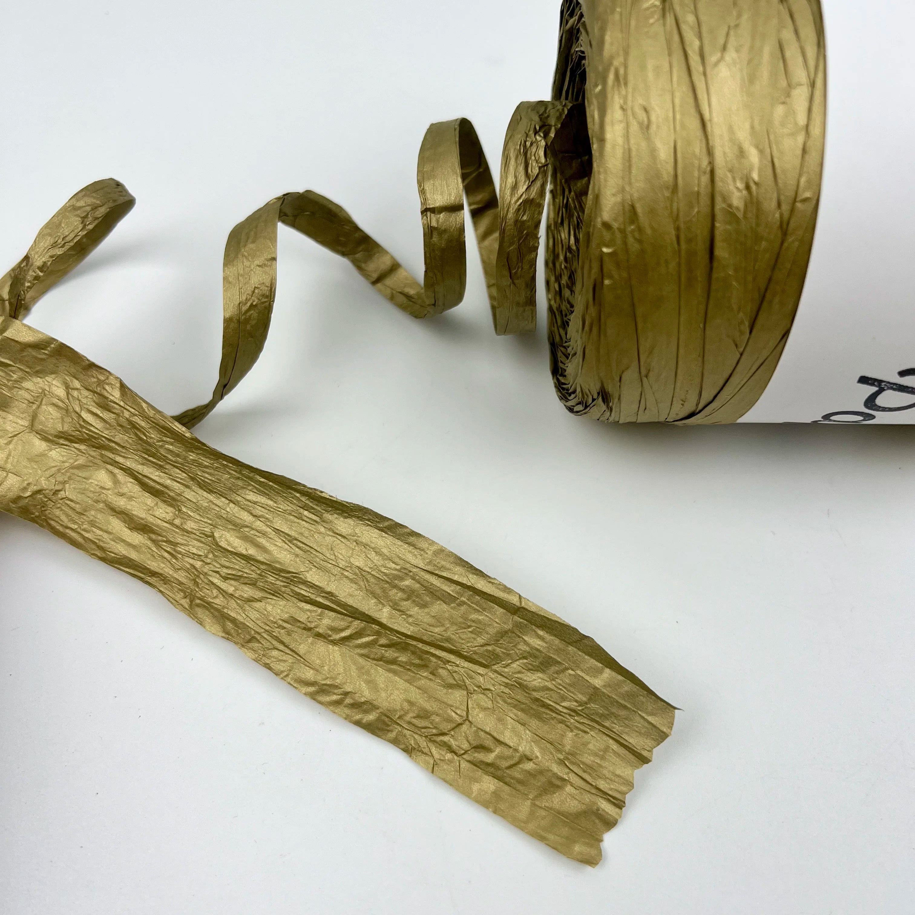 Solid Golden Paper Ribbon Spool for Christmas Wedding Birthday Decorations for Gift Packaging