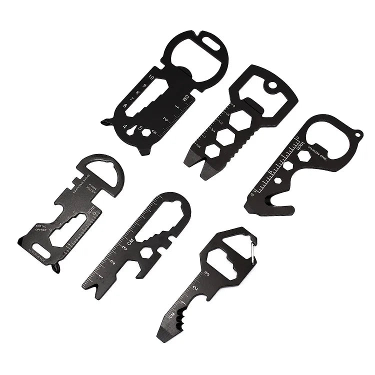 Stainless Steel Keychain Spanner Hex Wrench Multifunction Camping Outdoor Survive Tools Bottle Opener EDC Multitool