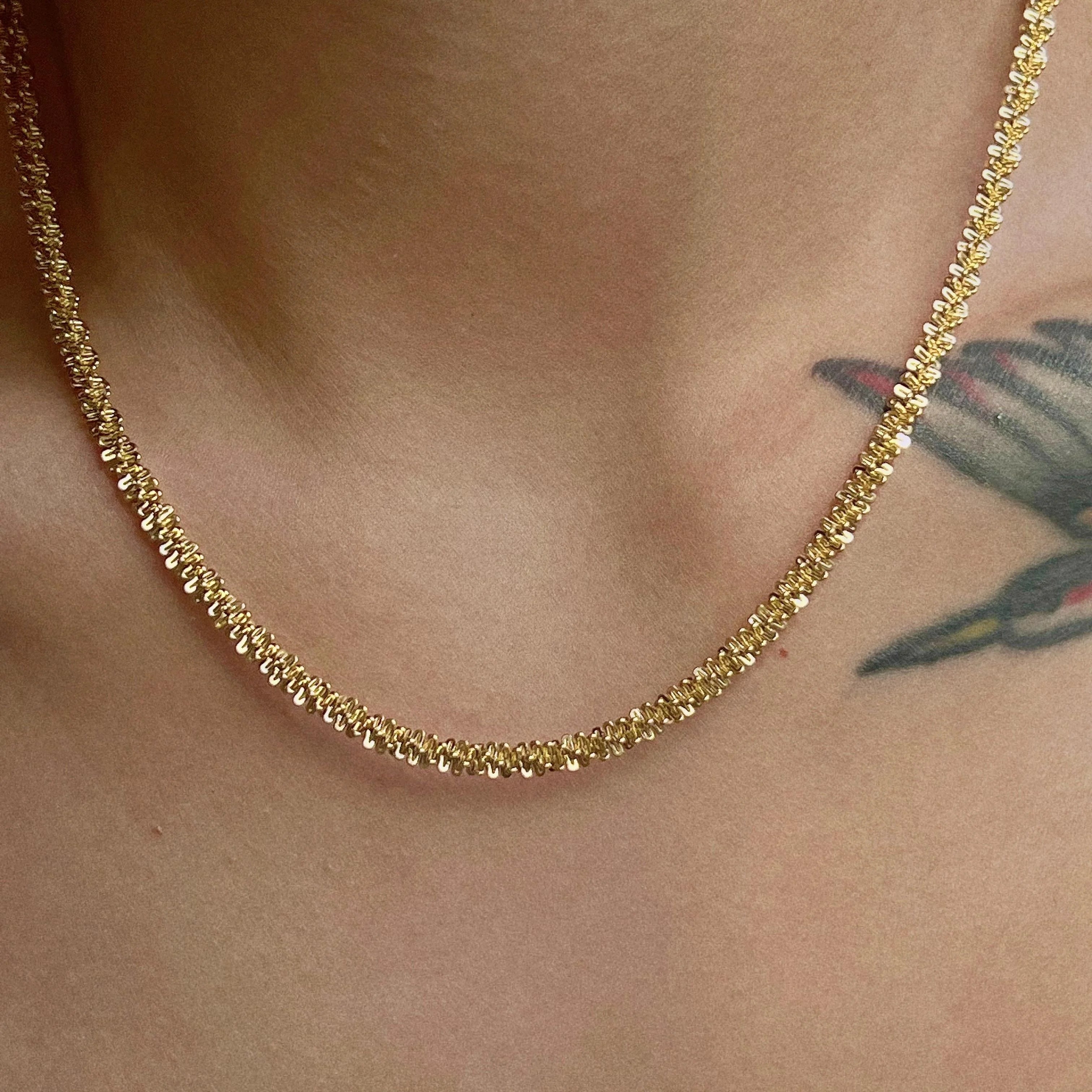 2022 Dazan New Ins 18k Gold Plated Tarnish Free Stainless Steel 4mm Bouquet Chain Necklace Waterproof Jewelry for Women