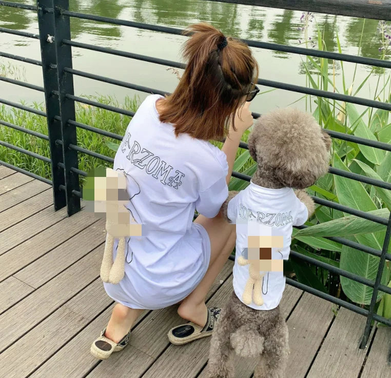 XS~6XL Family Matching Dog and Owner Clothes Bear T-shirt