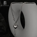Smooth Love Necklace Women's Versatile Premium 925 Sterling Silver Fine Jewelry Hollow Walnut Chain Adjustable Tassel Necklaces