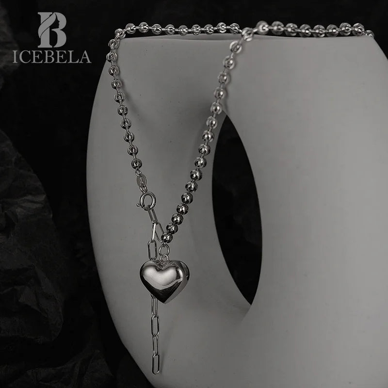 Smooth Love Necklace Women's Versatile Premium 925 Sterling Silver Fine Jewelry Hollow Walnut Chain Adjustable Tassel Necklaces