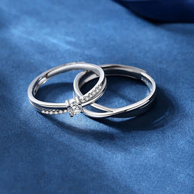 Simple Luxury Mobius Couple Ring Men Women Open Ring Fashion Diamond Engagement Wedding Rings Couple Jewelry Wholesale