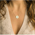 316L Minimalist Simple Jewelry Stainless Steel 15mm Round Disc Pendant Custom Engraved Artistic Initials Letters Necklace
