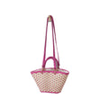 2024 Wholesale Women's Bohemian Vintage Shoulder Straw Bag Handbag with Chains Decoration and Two Straps Summer Beach Tote Bag