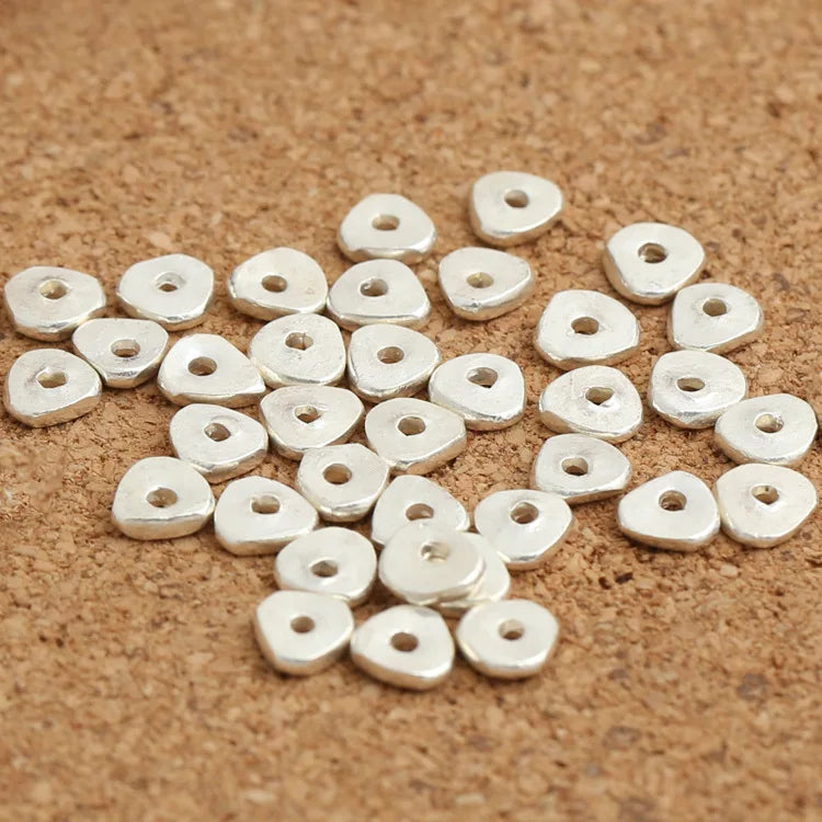 Wholesale 5mm Soild 925 Sterling Silver Triangle Bead Spacer for DIY Bracelet Necklace Jewelry Making